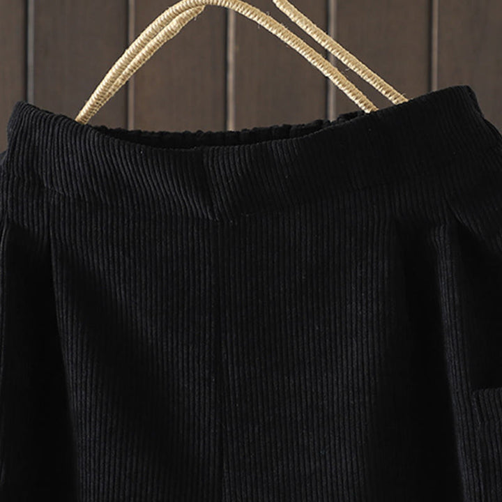 Buddha Stones Damenhose aus Cord-Baumwolle mit Fleecefutter und hoher Taille und weitem Bein und Taschen - image 11