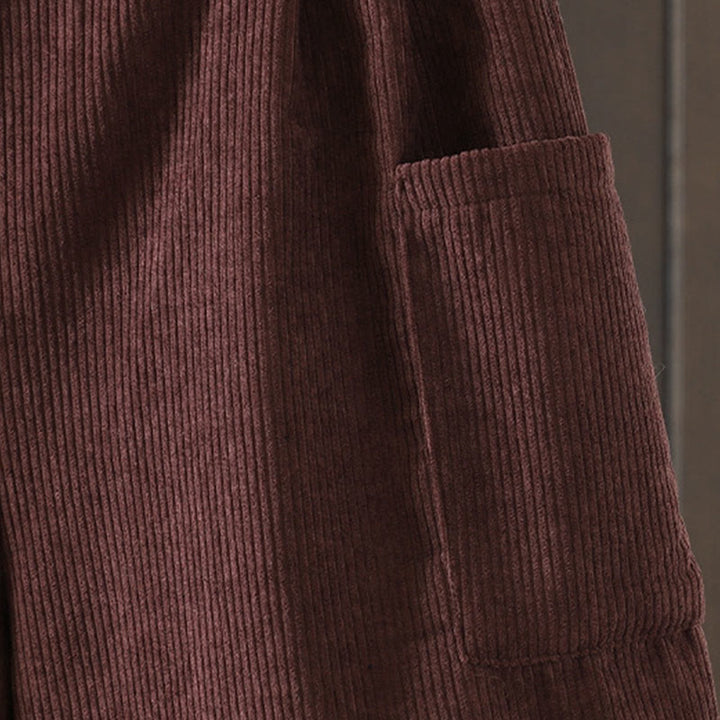 Buddha Stones Damenhose aus Cord-Baumwolle mit Fleecefutter und hoher Taille und weitem Bein und Taschen - image 5