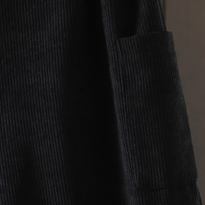 Buddha Stones Damenhose aus Cord-Baumwolle mit Fleecefutter und hoher Taille und weitem Bein und Taschen - image 13