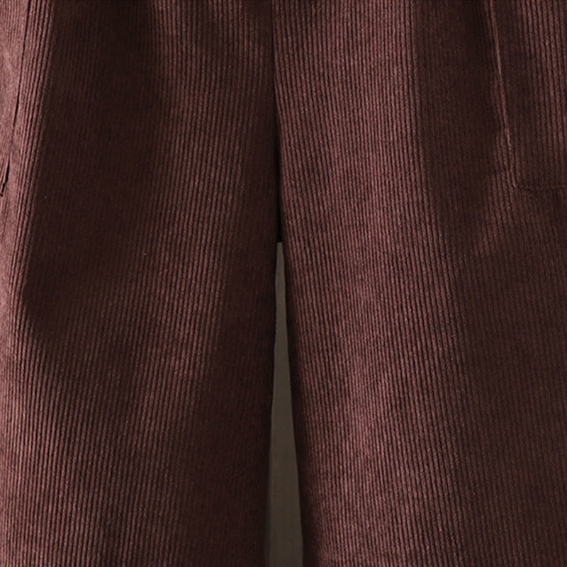 Buddha Stones Damenhose aus Cord-Baumwolle mit Fleecefutter und hoher Taille und weitem Bein und Taschen - image 6