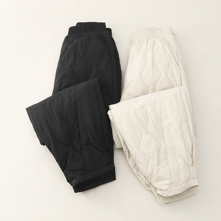 Buddha Stones Winter Einfarbige Damen-Thermohose aus Baumwolle mit Taschen - image 12
