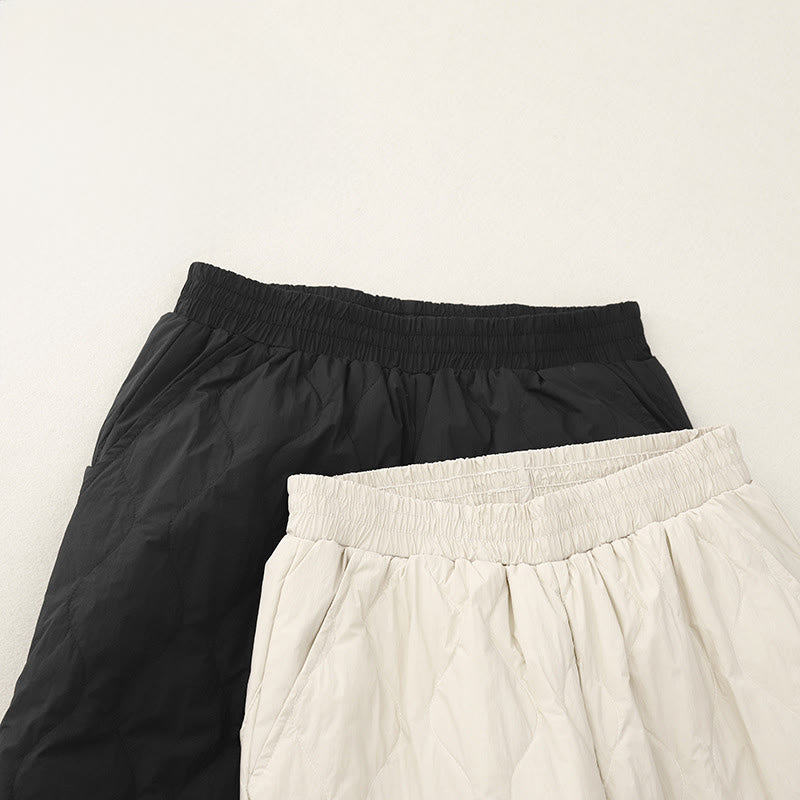 Buddha Stones Winter Einfarbige Damen-Thermohose aus Baumwolle mit Taschen - image 13