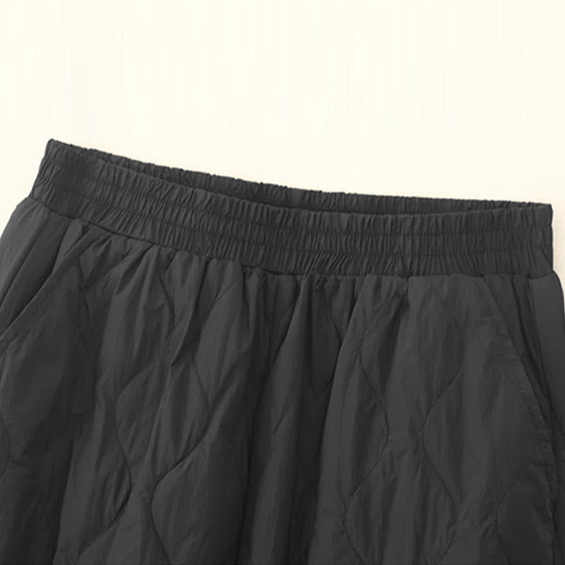 Buddha Stones Winter Einfarbige Damen-Thermohose aus Baumwolle mit Taschen - image 8