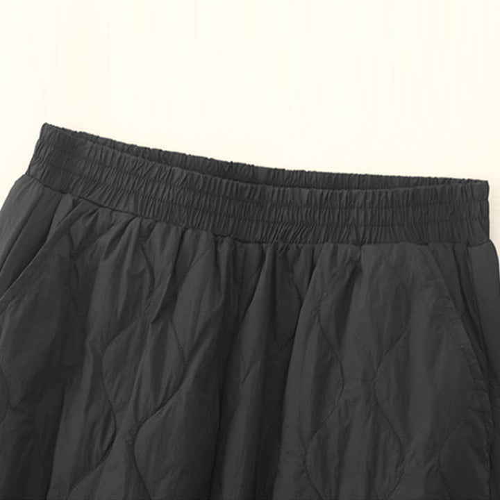 Buddha Stones Winter Einfarbige Damen-Thermohose aus Baumwolle mit Taschen - image 8
