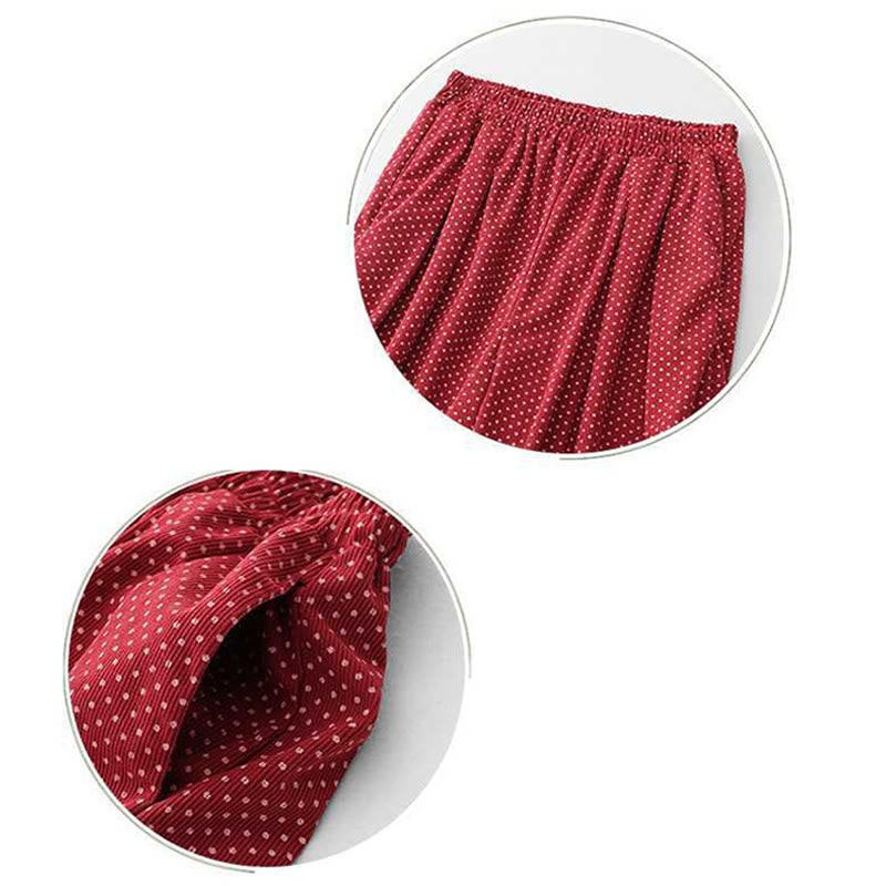 Buddha Stones Fall Dots Muster High Waist Design Damenhose mit weitem Bein und Taschen - image 12