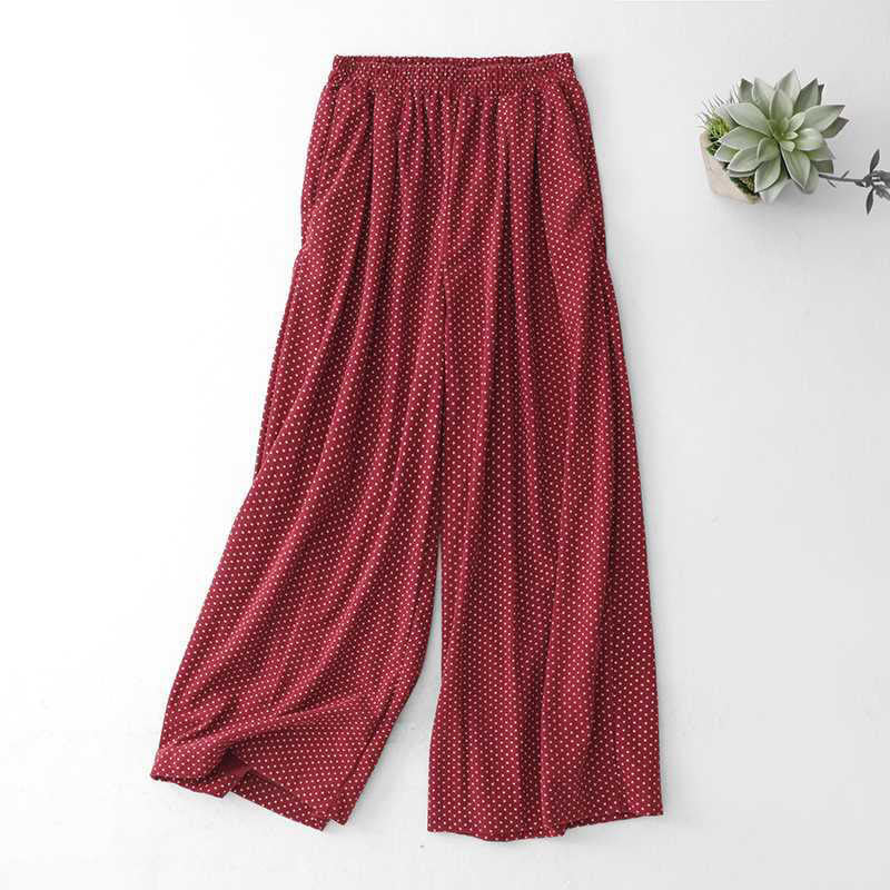 Buddha Stones Fall Dots Muster High Waist Design Damenhose mit weitem Bein und Taschen - Purpur - US8-10， UK/AU12-14，EU40-42 (2XL) - image 0