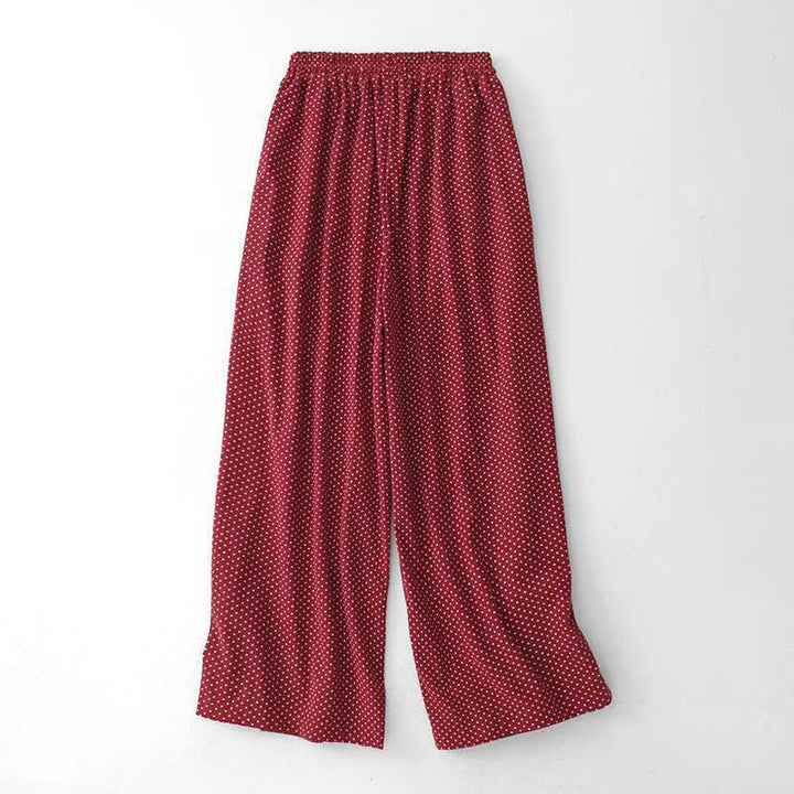 Buddha Stones Fall Dots Muster High Waist Design Damenhose mit weitem Bein und Taschen - image 1