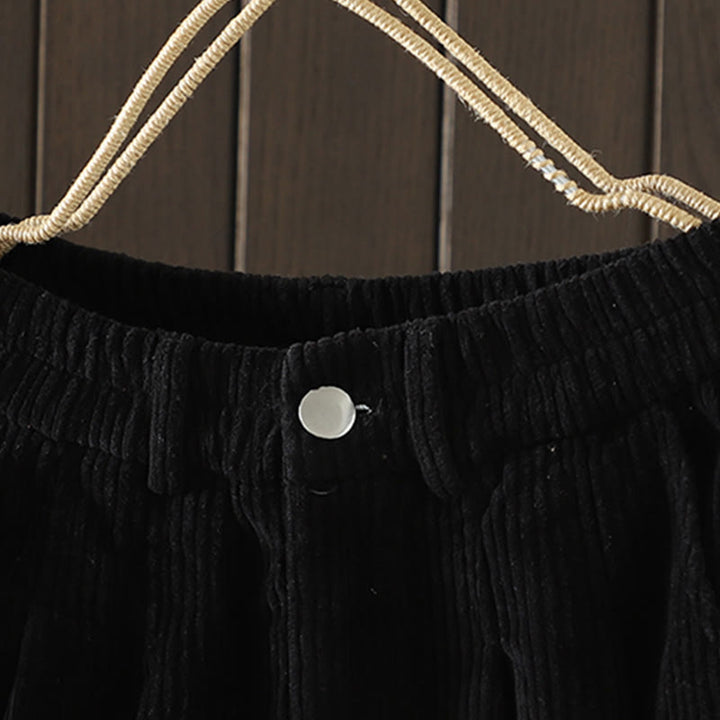 Buddha Stones Damen Winter Haremshose aus Cord-Baumwolle mit hoher Taille und Fleecefutter und Taschen - image 13