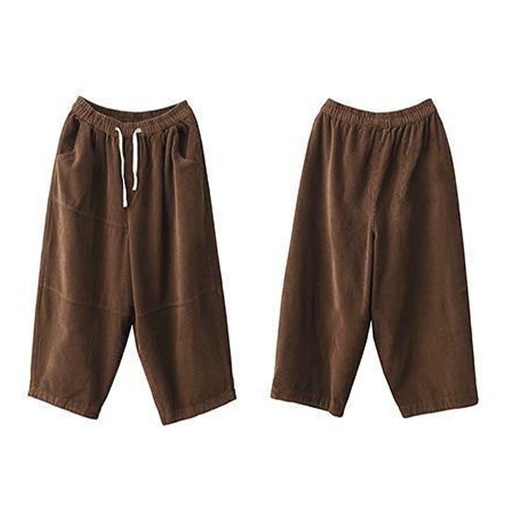 Buddha Stones Damenhose aus Baumwollcord mit Kordelzug und Thermofleecefutter und Taschen - image 2