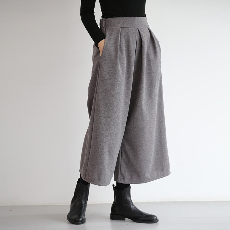 Buddha Stones – Schlichtes Design mit elastischem Bund, Damenhose mit weitem Bein und Taschen in den Längen 7–8 - Hellgrau - US12， UK/AU16，EU44 (3XL) - image 0