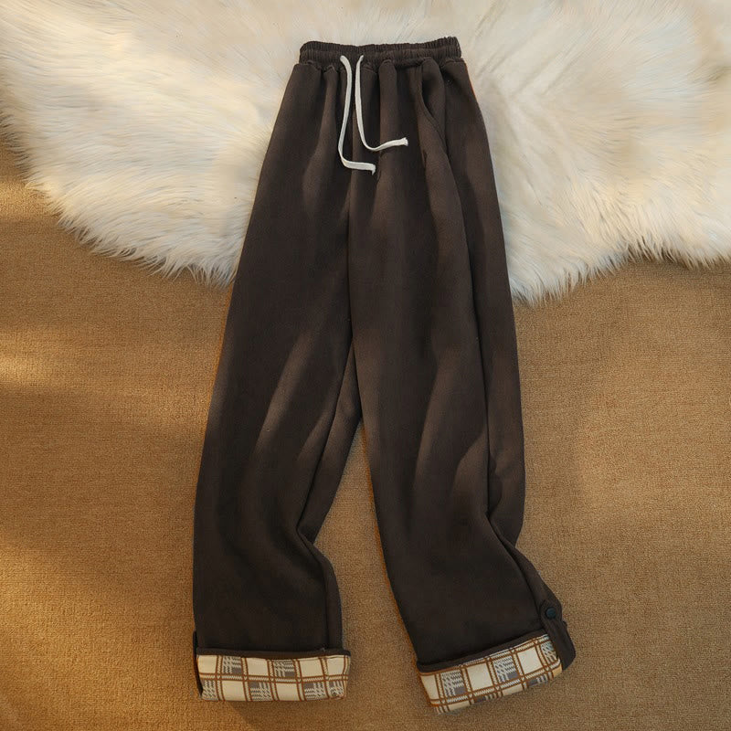 Buddha Stones Damen Patchwork-Hose aus Baumwollcord mit Fleecefutter und weitem Bein und Taschen - image 5