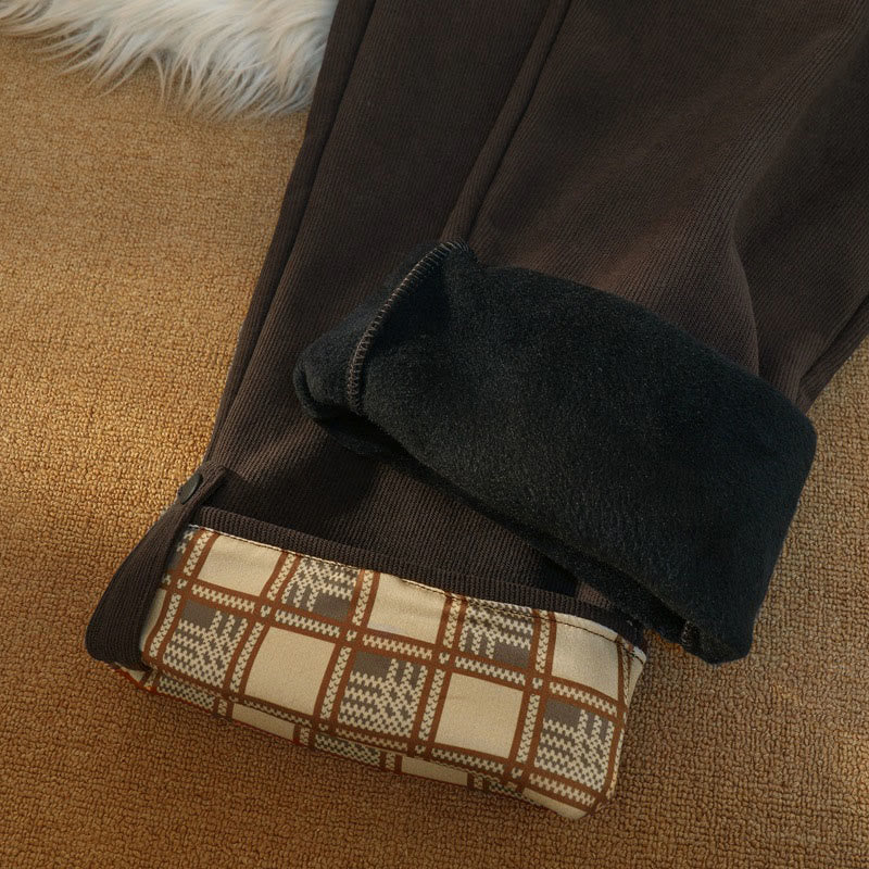 Buddha Stones Damen Patchwork-Hose aus Baumwollcord mit Fleecefutter und weitem Bein und Taschen - image 23