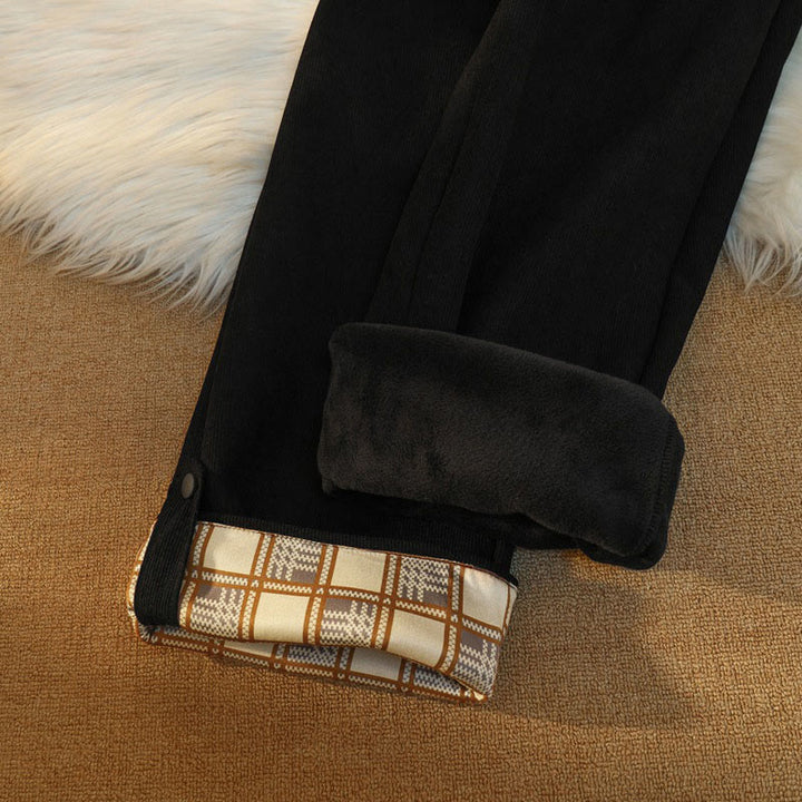 Buddha Stones Damen Patchwork-Hose aus Baumwollcord mit Fleecefutter und weitem Bein und Taschen - image 21