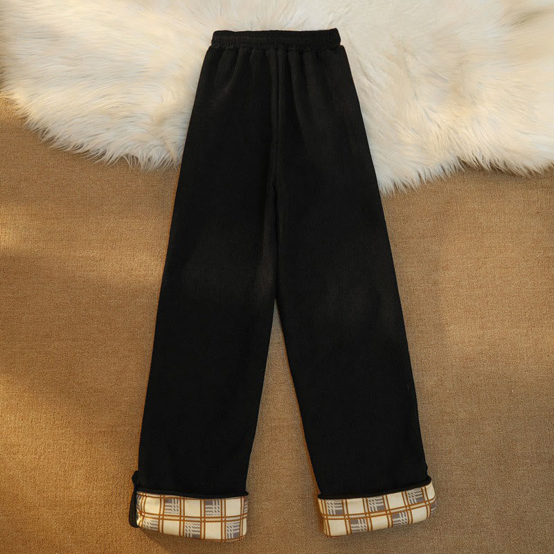 Buddha Stones Damen Patchwork-Hose aus Baumwollcord mit Fleecefutter und weitem Bein und Taschen - image 4