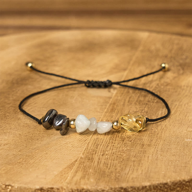 Buddha Stones Citrin Grün Aventurin Pyrit Erfolg Seil Karte Armband - image 2