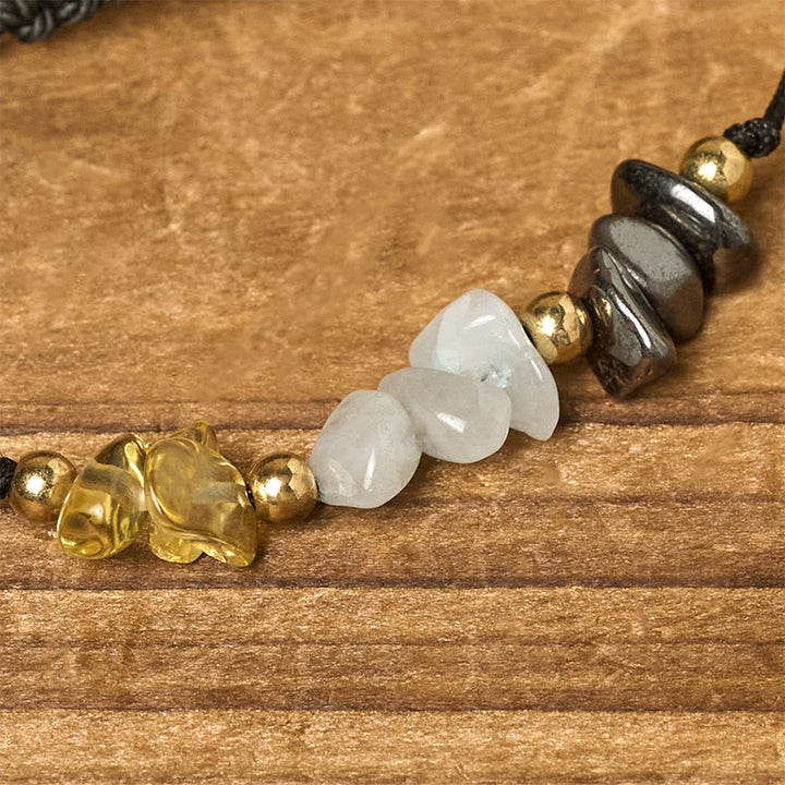 Buddha Stones Citrin Grün Aventurin Pyrit Erfolg Seil Karte Armband - image 4