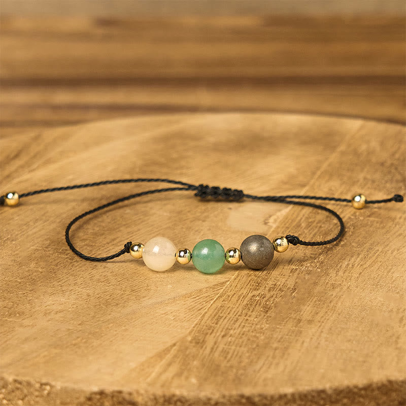 Buddha Stones Citrin Grün Aventurin Pyrit Erfolg Seil Karte Armband - image 12