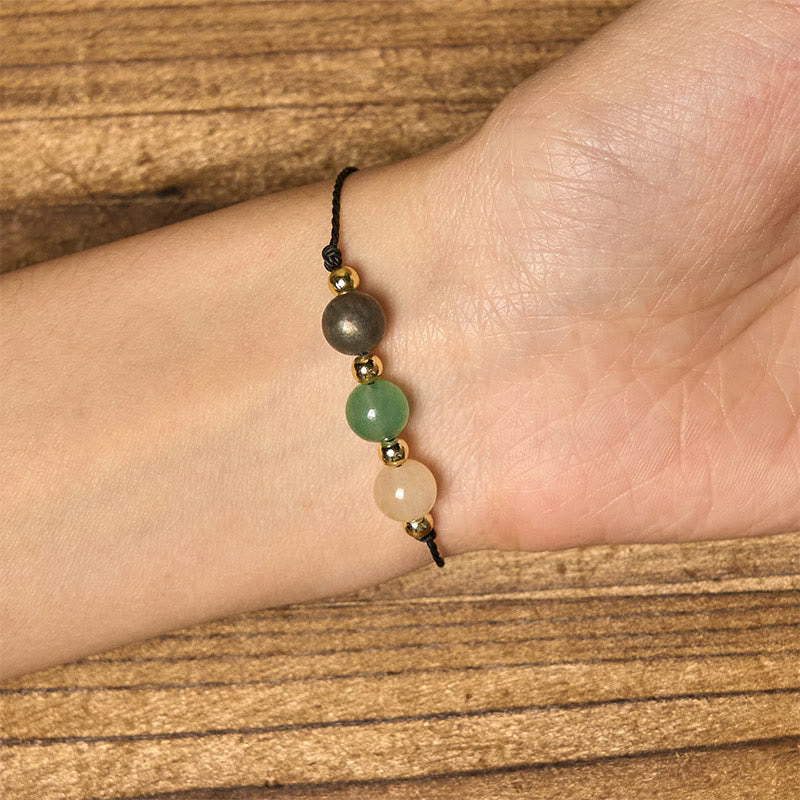 Buddha Stones Citrin Grün Aventurin Pyrit Erfolg Seil Karte Armband - image 15