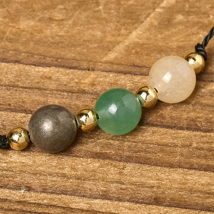 Buddha Stones Citrin Grün Aventurin Pyrit Erfolg Seil Karte Armband - image 14