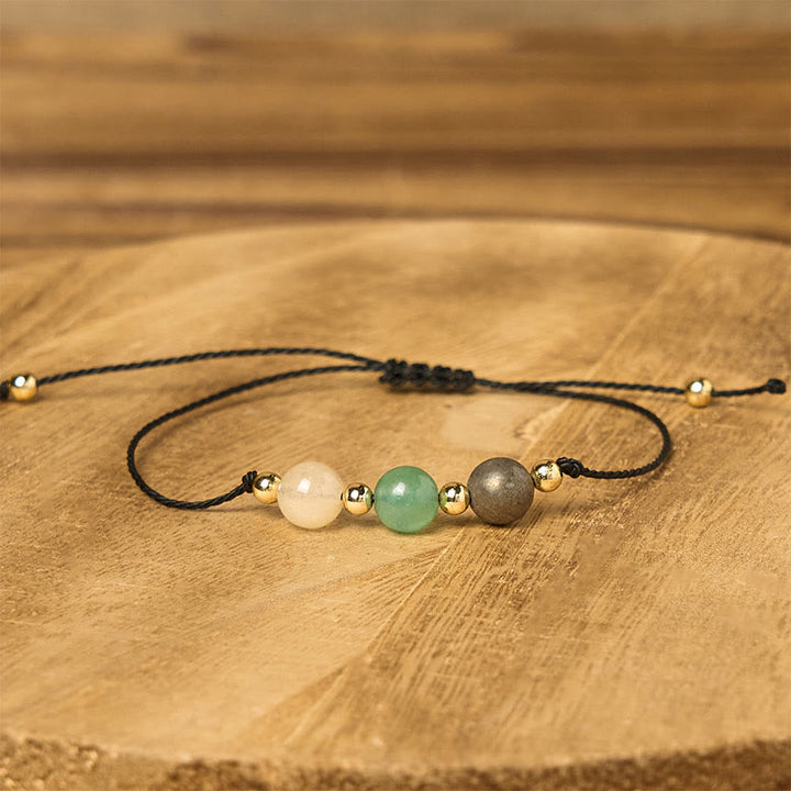 Buddha Stones Citrin Grün Aventurin Pyrit Erfolg Seil Karte Armband - image 12