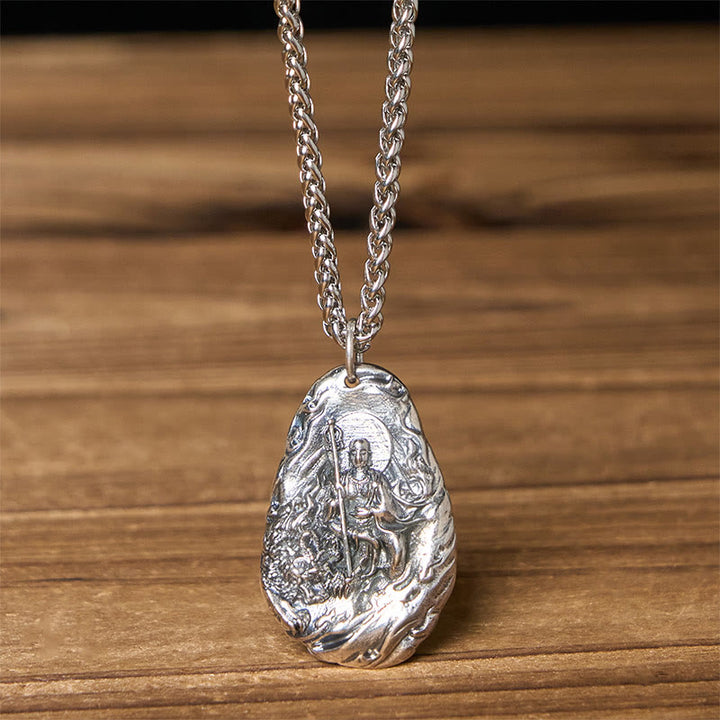 Buddha Stones Kupferne Halskette mit Anhänger „Kṣitigarbha Dizang Bodhisattva Mitgefühl“ - Buddha & Kielkette - image 9