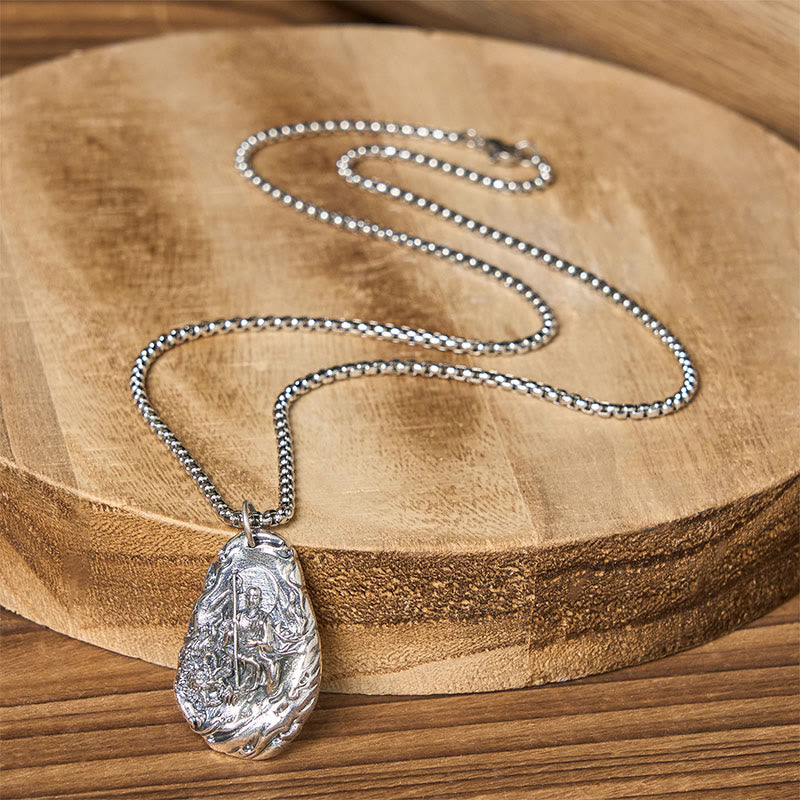 Buddha Stones Kupferne Halskette mit Anhänger „Kṣitigarbha Dizang Bodhisattva Mitgefühl“ - image 8