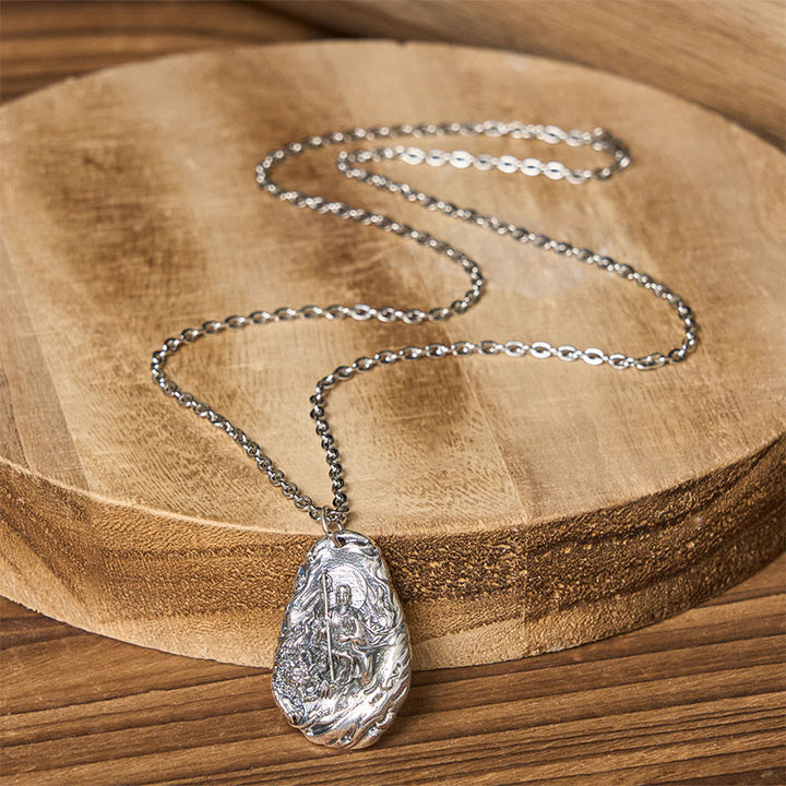 Buddha Stones Kupferne Halskette mit Anhänger „Kṣitigarbha Dizang Bodhisattva Mitgefühl“ - image 4