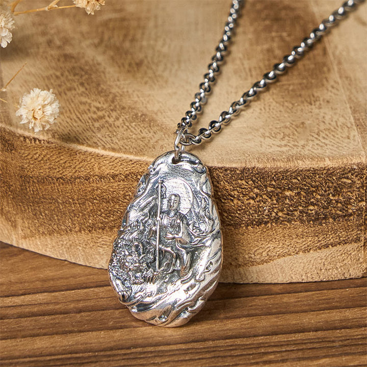 Buddha Stones Kupferne Halskette mit Anhänger „Kṣitigarbha Dizang Bodhisattva Mitgefühl“ - Buddha & Kreuzkette - image 0