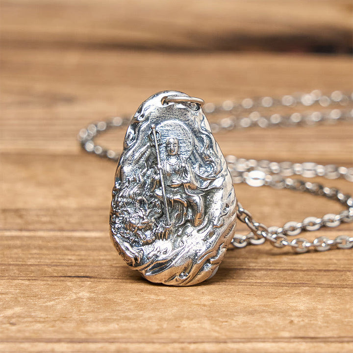 Buddha Stones Kupferne Halskette mit Anhänger „Kṣitigarbha Dizang Bodhisattva Mitgefühl“ - image 2