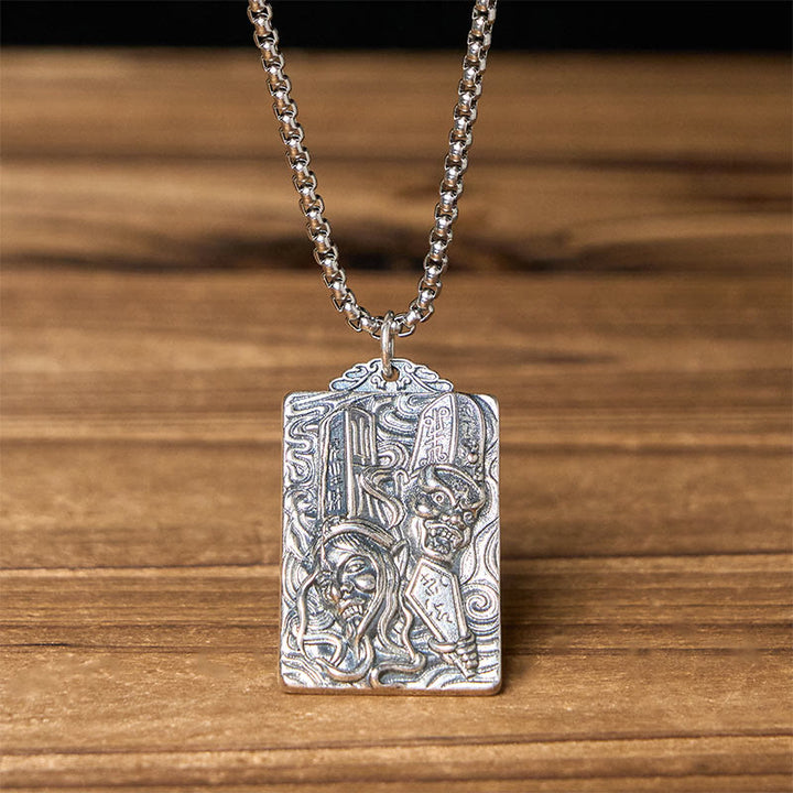 Buddha Stones Halskette mit Anhänger in Kupfer, Schwarz und Weiß, die das Muster der Vergänglichkeit symbolisiert und die Balance des Gleichgewichts darstellt. - Schwarz-Weiß-Vergänglichkeit & Verdrehungskette - image 6