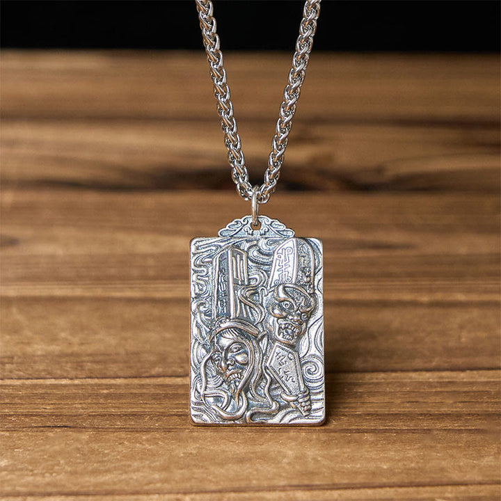 Buddha Stones Halskette mit Anhänger in Kupfer, Schwarz und Weiß, die das Muster der Vergänglichkeit symbolisiert und die Balance des Gleichgewichts darstellt. - Schwarz-Weiß-Vergänglichkeit und Kielkette - image 8