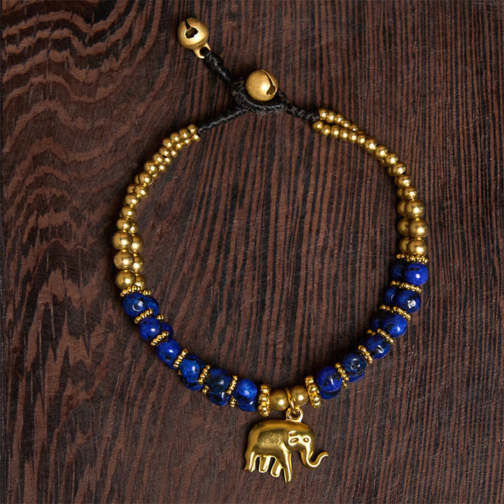 Buddha Stones Türkis Elefant Glück Doppelschichtiges Kupfer Stärke Armband - image 14