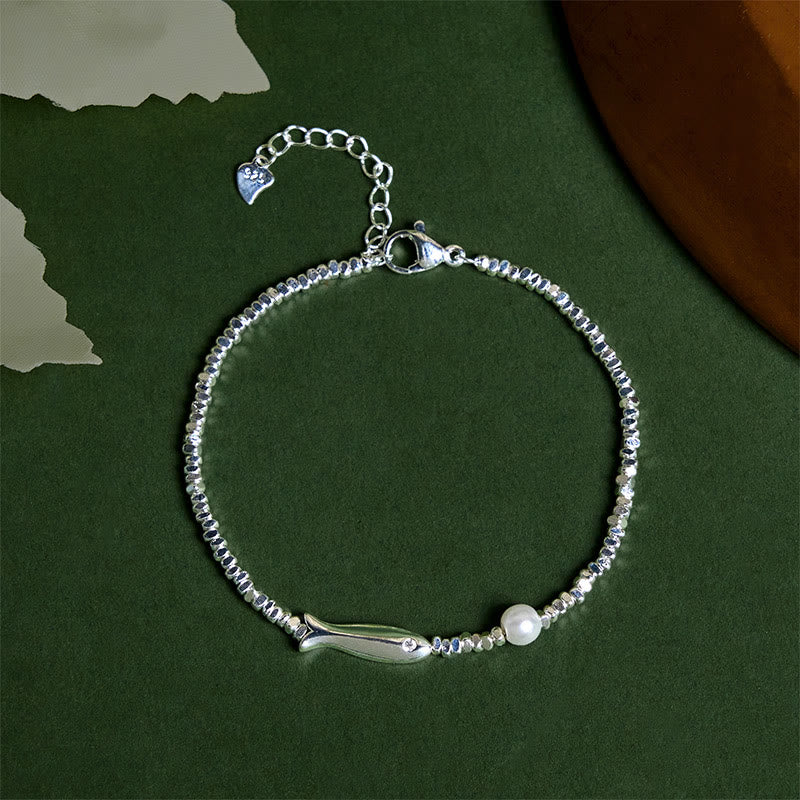 Buddha Stones Glücksarmband mit verkupfertem Silber und Koi-Fisch-Perlen - Kupfer-Koi-Fisch (Handgelenkumfang: 15–17 cm) - image 0