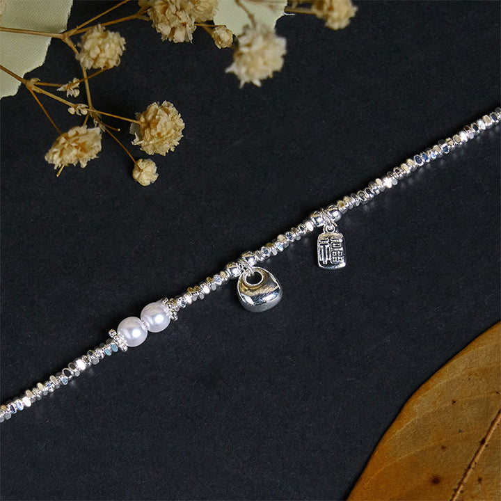 Buddha Stones , verkupfertes Silber, Fu-Charakter, Geldbörse, Perlen-Segen-Armband - image 3