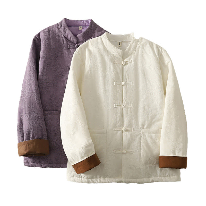 Buddha Stones Damen-Langarmjacke mit Froschknopfleiste und Taschen, einfarbig - image 16