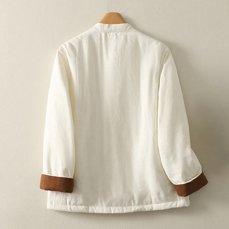 Buddha Stones Damen-Langarmjacke mit Froschknopfleiste und Taschen, einfarbig - image 6