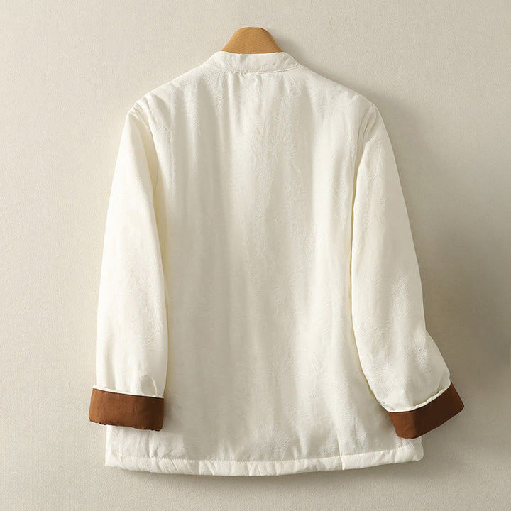Buddha Stones Damen-Langarmjacke mit Froschknopfleiste und Taschen, einfarbig - image 6