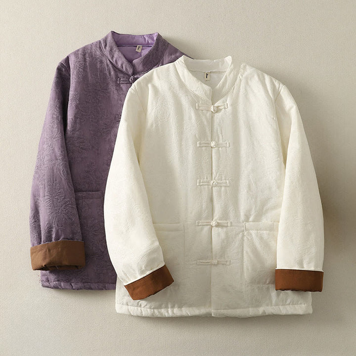 Buddha Stones Damen-Langarmjacke mit Froschknopfleiste und Taschen, einfarbig - image 15