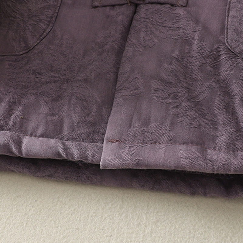 Buddha Stones Damen-Baumwolljacke mit Taschen und einfarbigem Froschknopf-Design, langärmlig - image 4