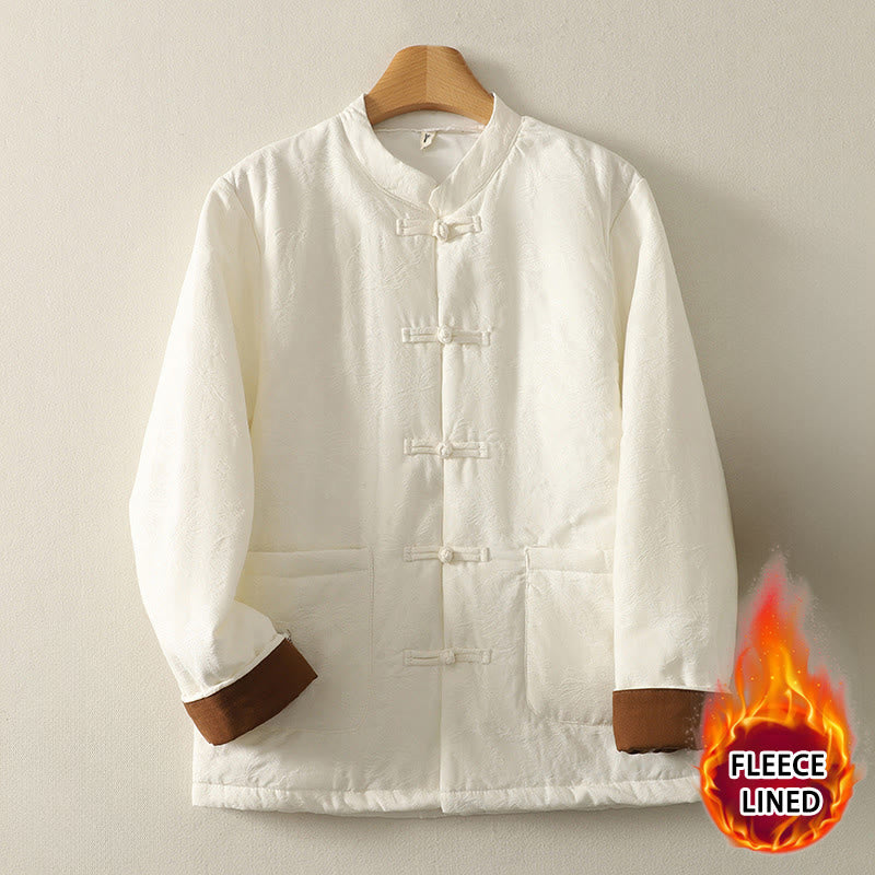 Buddha Stones Damen-Baumwolljacke mit Taschen und einfarbigem Froschknopf-Design, langärmlig - Beige - US8-10， UK/AU12-14，EU40-42 (XL) - image 5