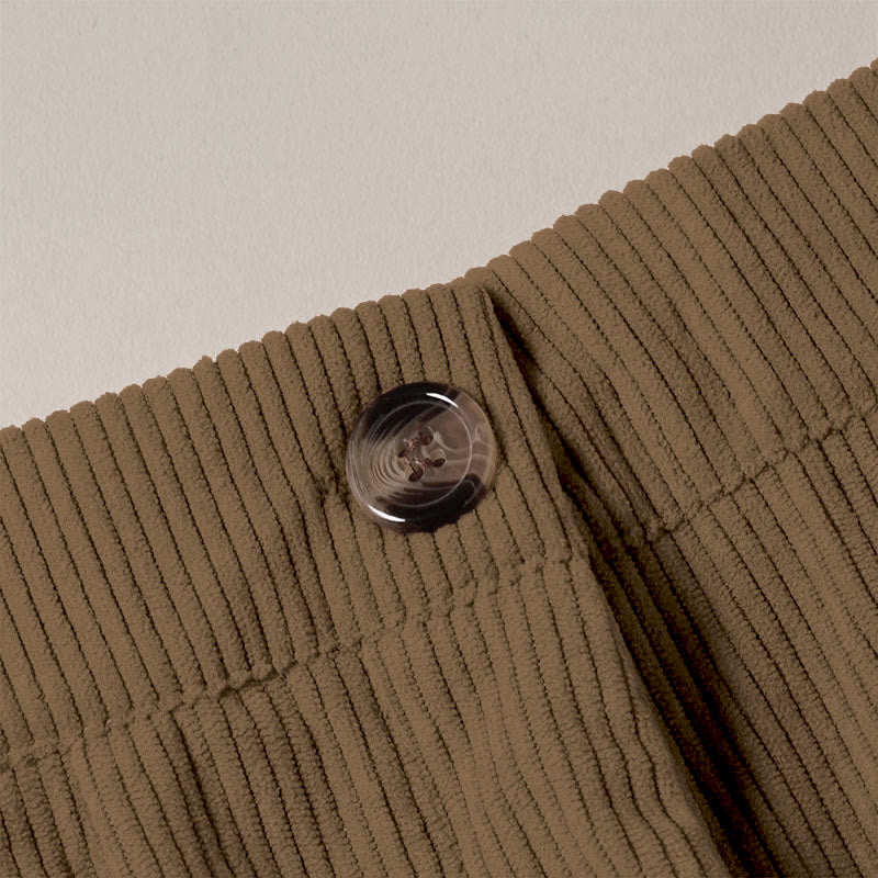 Buddha Stones Lässige Cordhose mit geradem Bein und Taschen für Damen - image 5