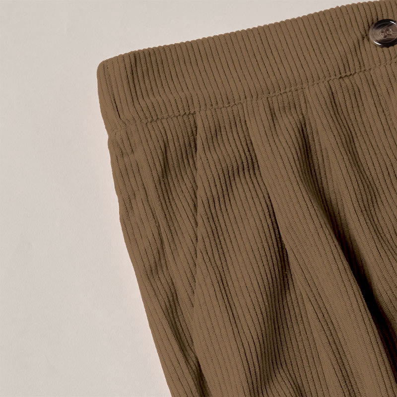 Buddha Stones Lässige Cordhose mit geradem Bein und Taschen für Damen - image 4
