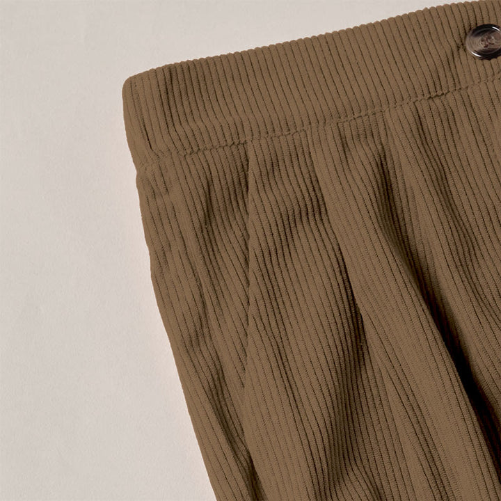Buddha Stones Lässige Cordhose mit geradem Bein und Taschen für Damen - image 4
