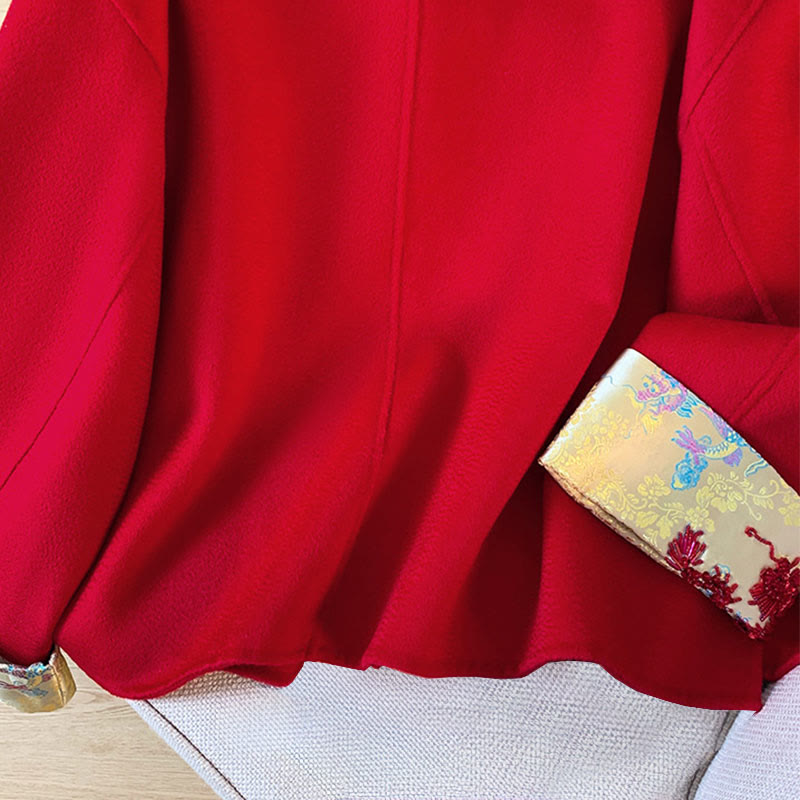 Buddha Stones Winter Stickerei Knöpfe Design Langarm Damen Baumwolljacke mit Taschen - image 7