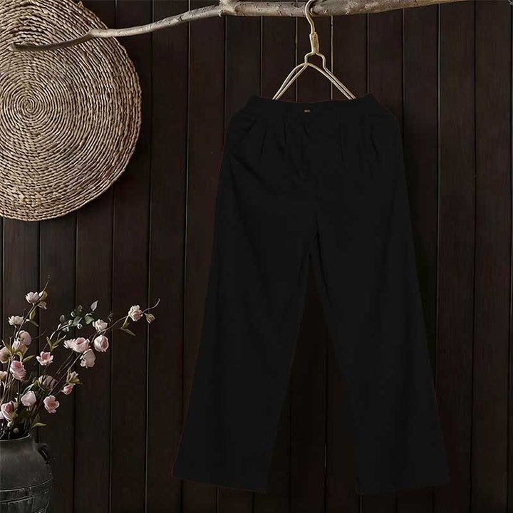 Buddha Stones Lässige Cordhose mit geradem Bein und Taschen für Damen - image 12