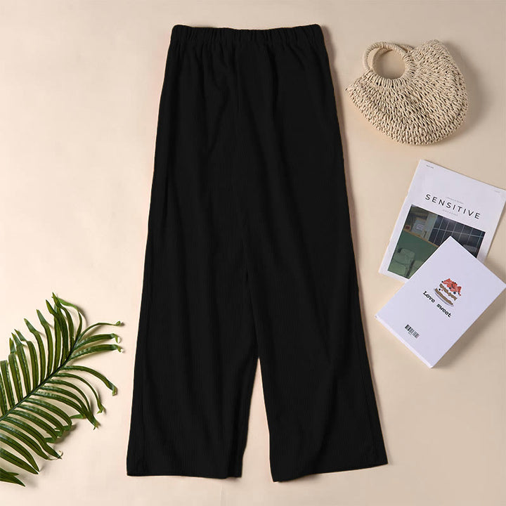 Buddha Stones Lässige Cordhose mit geradem Bein und Taschen für Damen - image 8