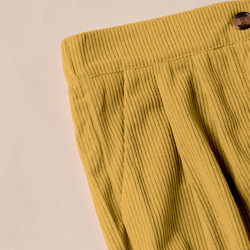 Buddha Stones Lässige Cordhose mit geradem Bein und Taschen für Damen - image 18