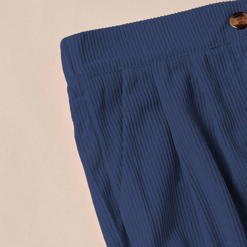 Buddha Stones Lässige Cordhose mit geradem Bein und Taschen für Damen - image 24