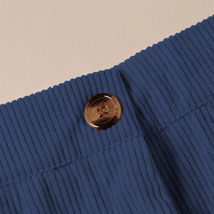 Buddha Stones Lässige Cordhose mit geradem Bein und Taschen für Damen - image 25