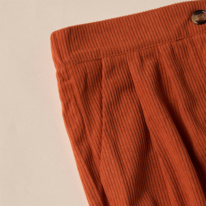 Buddha Stones Lässige Cordhose mit geradem Bein und Taschen für Damen - image 33